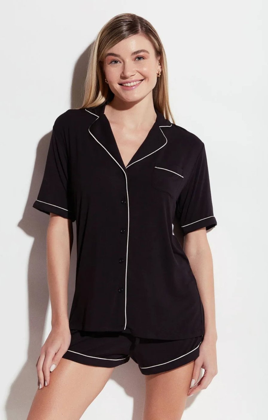Imagem principal Pijama Curto Manga Curta Visco Classic Loungerie preto Loungerie preto