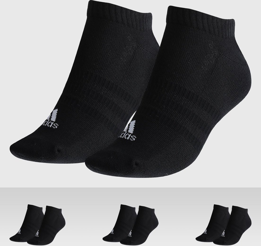 Kit Meia Unissex adidas Performance Cano Baixo Logo Preta