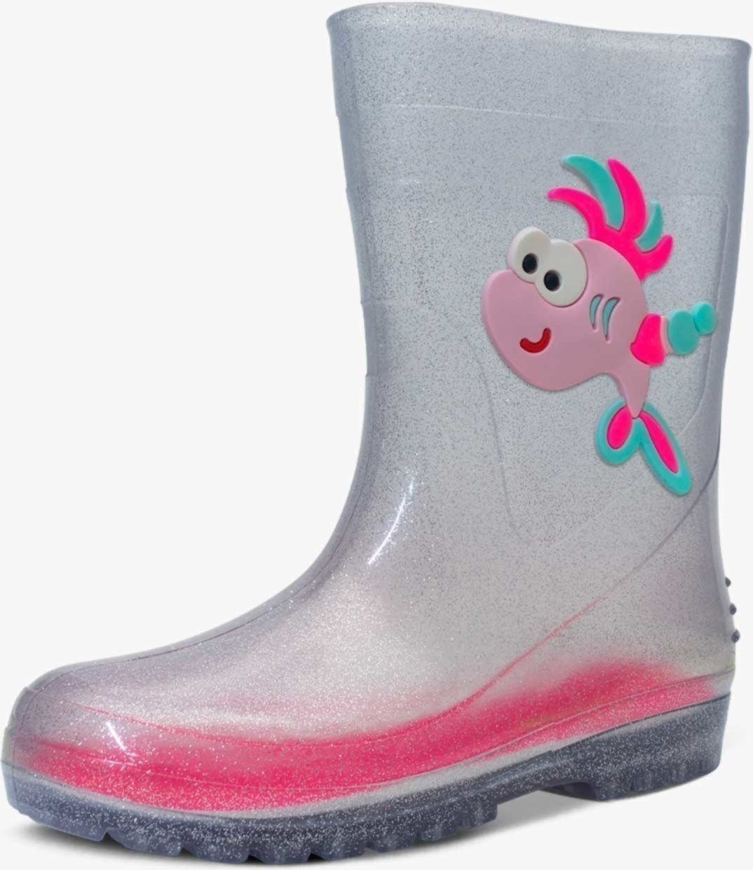 Infantil - Bota Galocha Feminina Pópidi Peixe Glitter