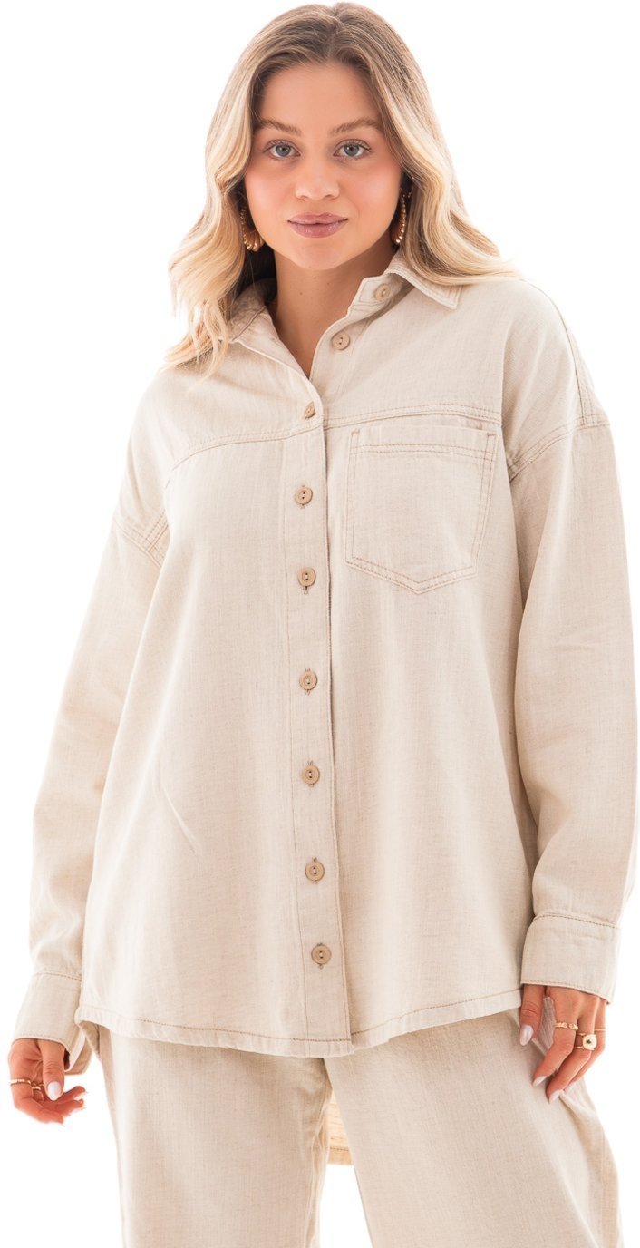 Camisa Linho Feminina Arauto Oversized Eco Fibers