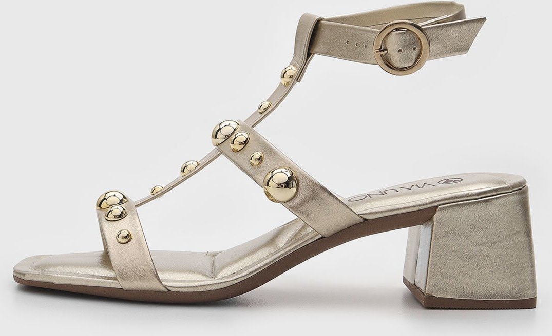 Sandália Via Uno Tachas Dourada