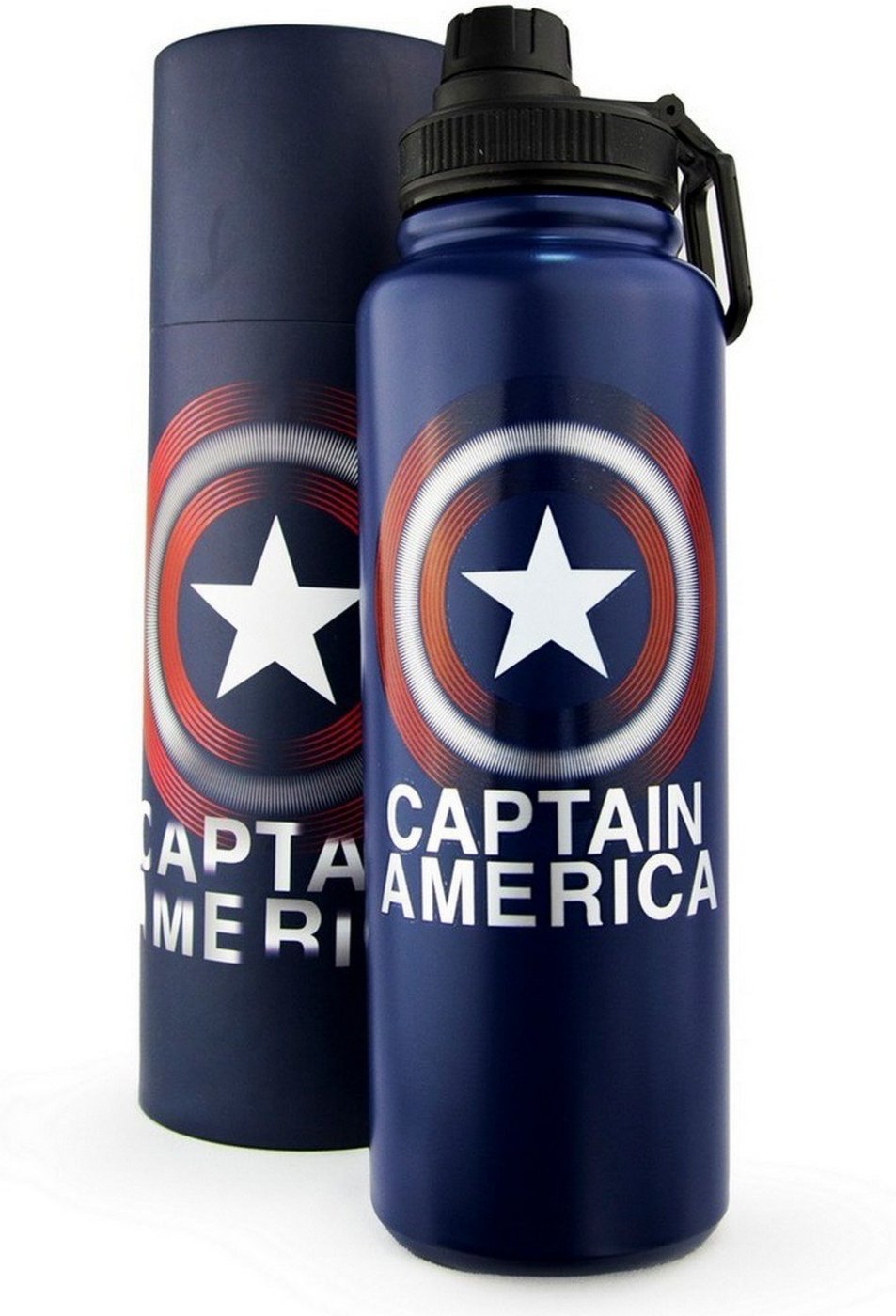 Imagem principal Garrafa Térmica Capitão América 1 Litro Aço Inoxidável Avengers Resistente Marvel azul Marvel azul