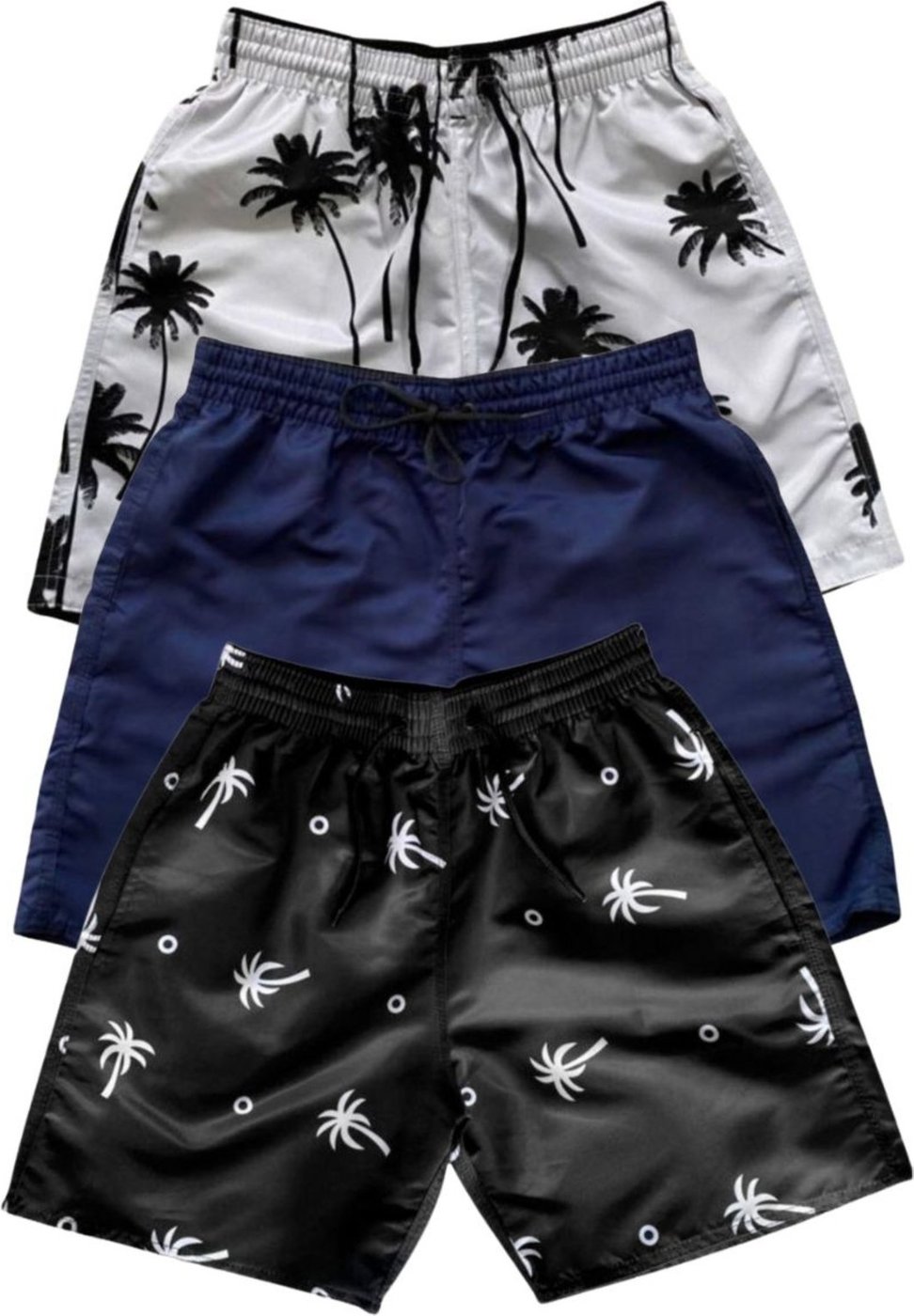 Imagem principal Kit 3 Bermudas Tactel Moda Praia Masculina Com Bolsos22 Relaxado multicolorido Relaxado multicolorido