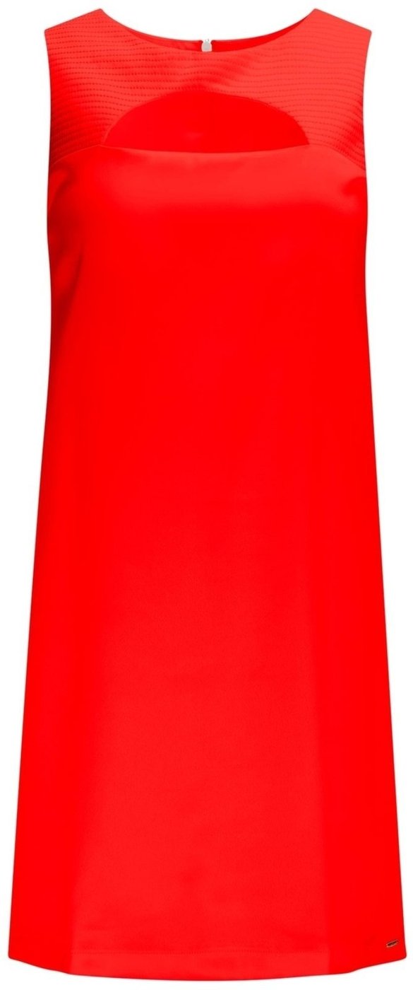 Vestido Curto Reto com Cut Out Decote