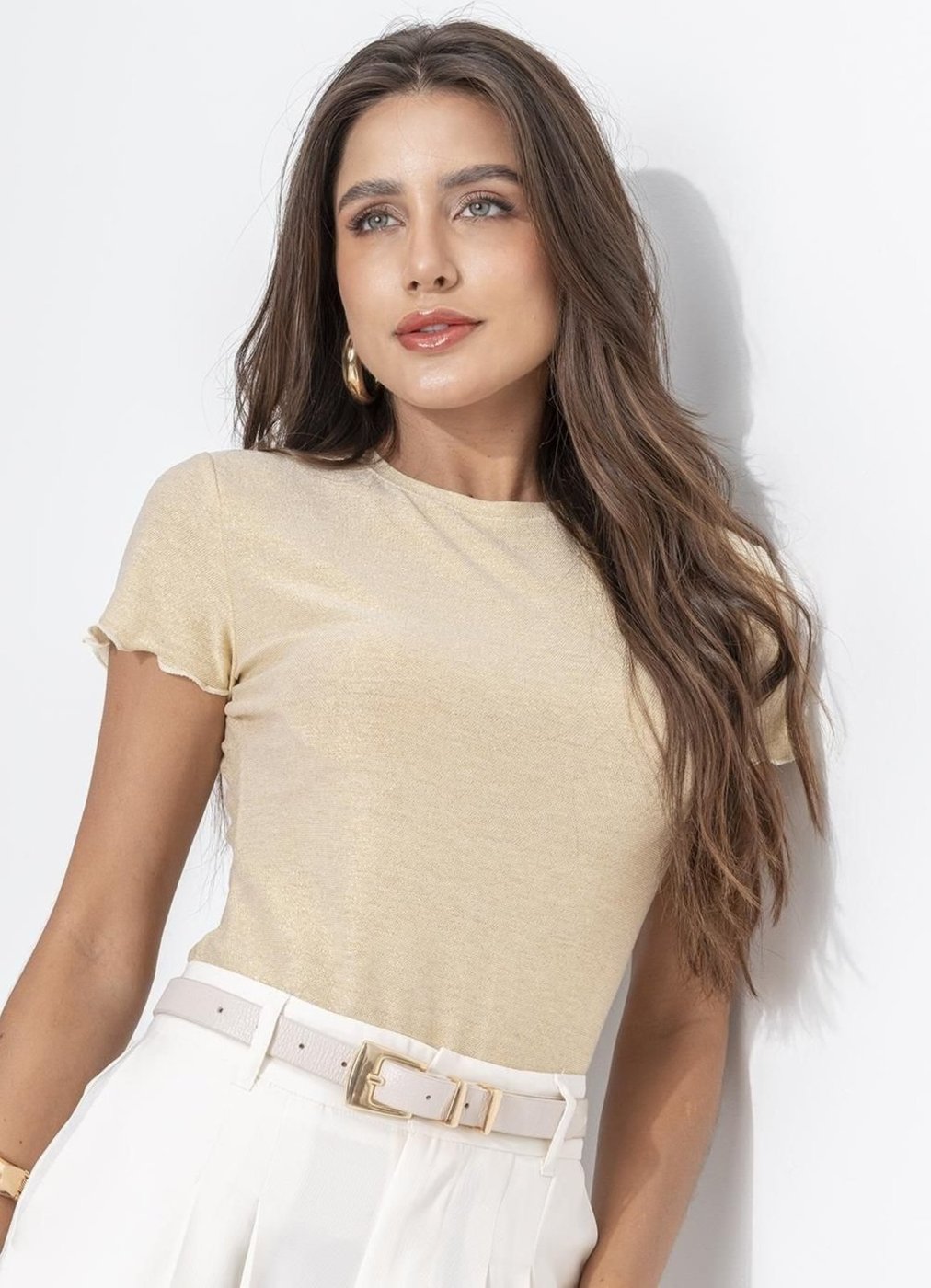 Imagem principal Blusa Em Lurex Dourada Quintess dourado Quintess dourado