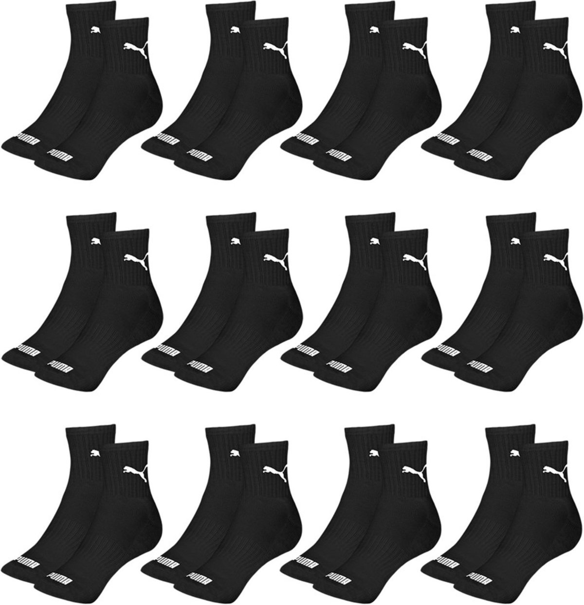 Kit 12 Pares de Meias Puma Cano Médio Esportiva Feminino