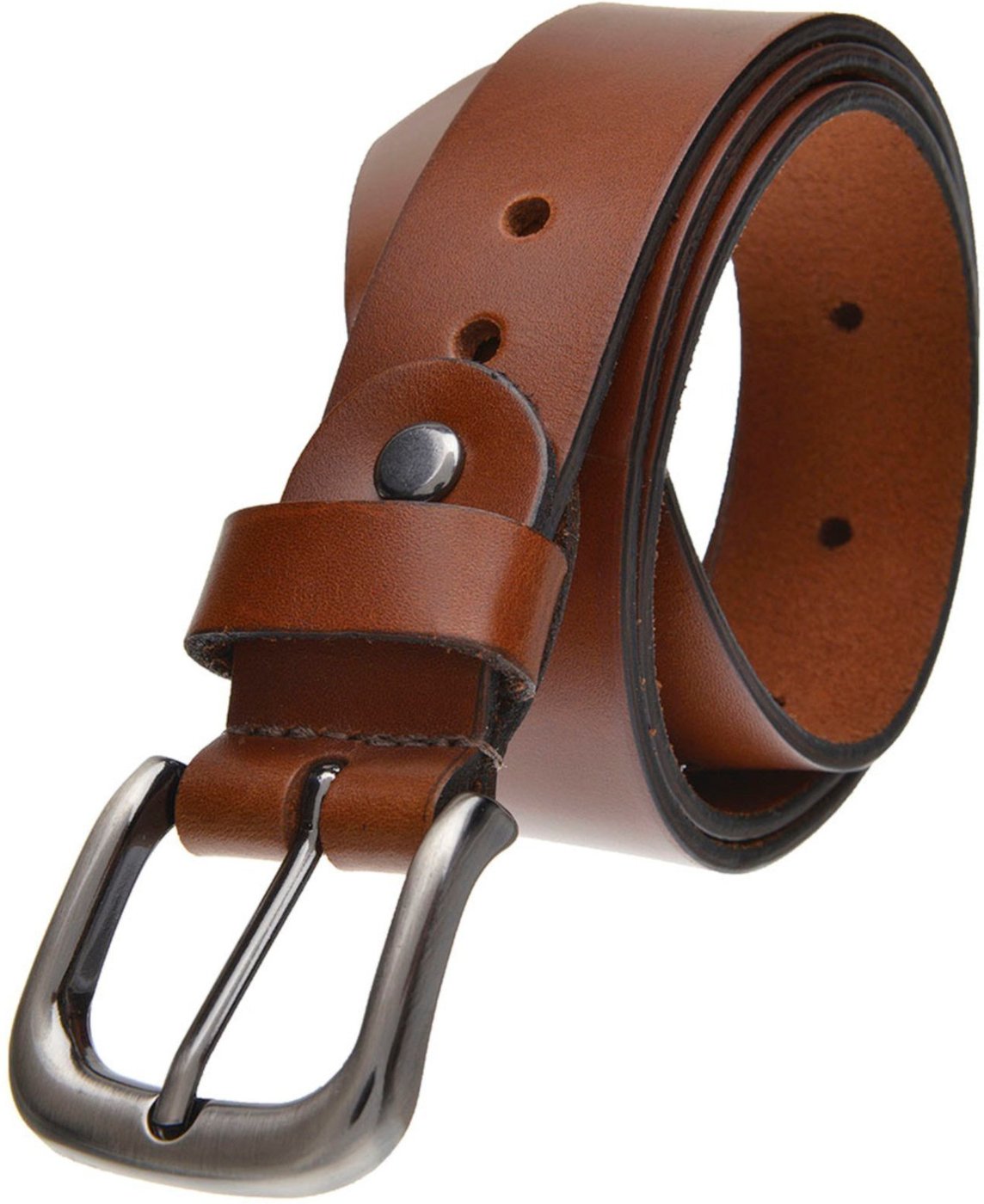 Cinto Feminino em Couro GP 26 com fivela grafite na cor Conhaque