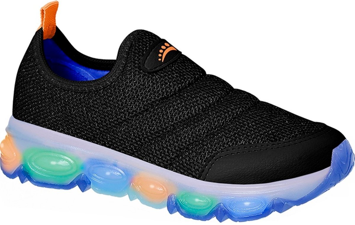 Imagem principal Infantil - Tênis Ortopasso Jogging Menino Menina LED preto Ortopasso preto