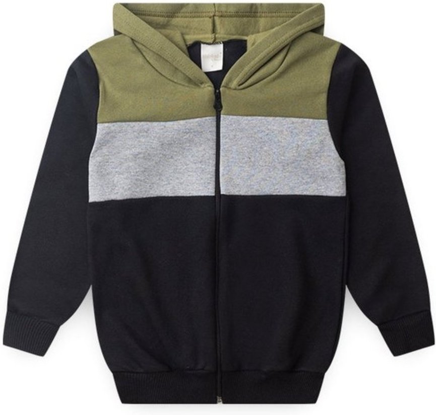 Imagem principal Infantil - Jaqueta Inverno Menino Com Capuz em Moletom com Recortes Molekada preto Molekada preto