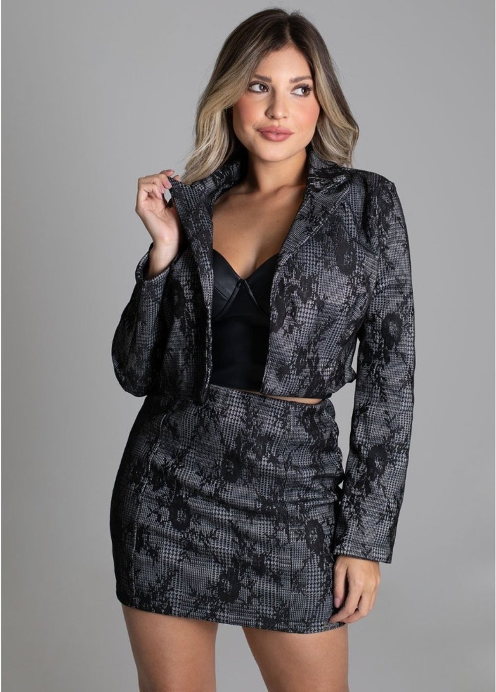 Sawary Fashion Saia Lápis Jacquard