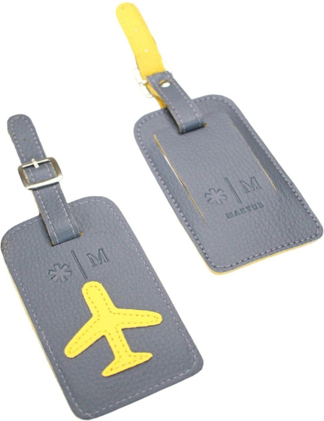 Kit Viagem com 2 Tag de Mala e 1 Porta Passaporte Maktub cor