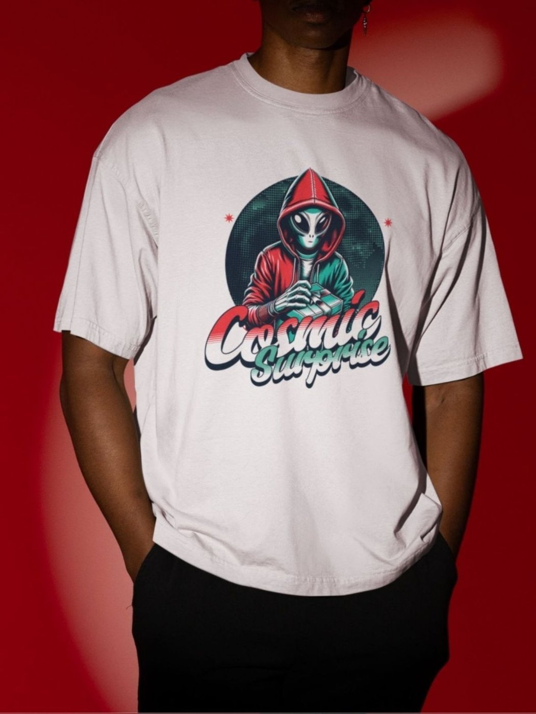 Imagem principal Camiseta Básica Masculina Alienígena ET Espaço Ciência Área 51 Gugi branco Gugi branco