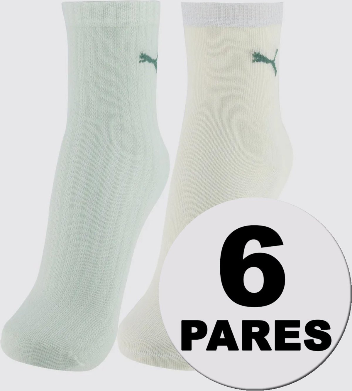 Kit Meia Puma Cano Médio 6 Pares Feminina e Off White