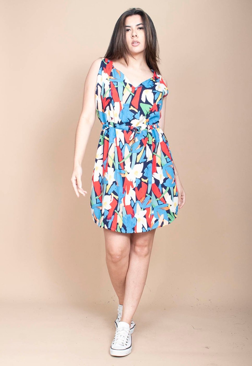 Vestido Cabanafree Plano Curto Estampa Floresce