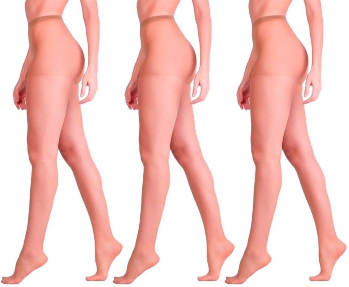 Kit com 3 Meias Calças Fio 15 Clássica Fina Loba