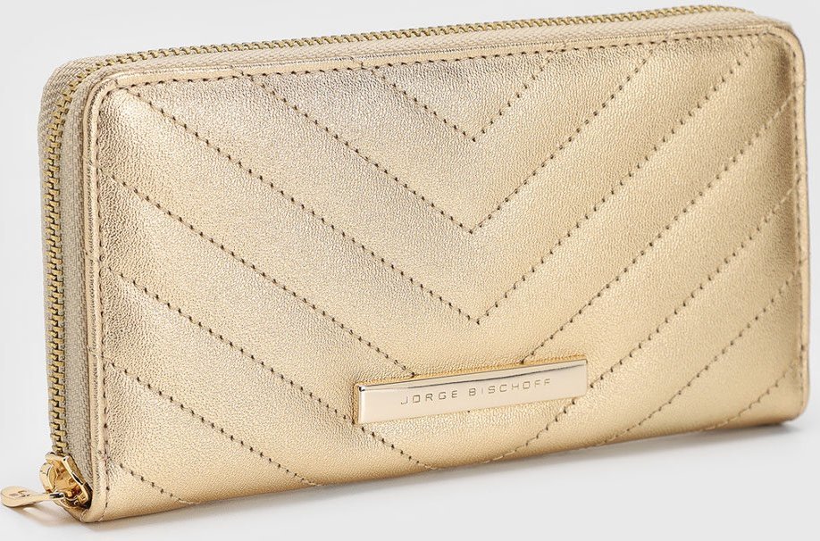 Carteira Feminina Jorge Bischoff Matelassê Dourada