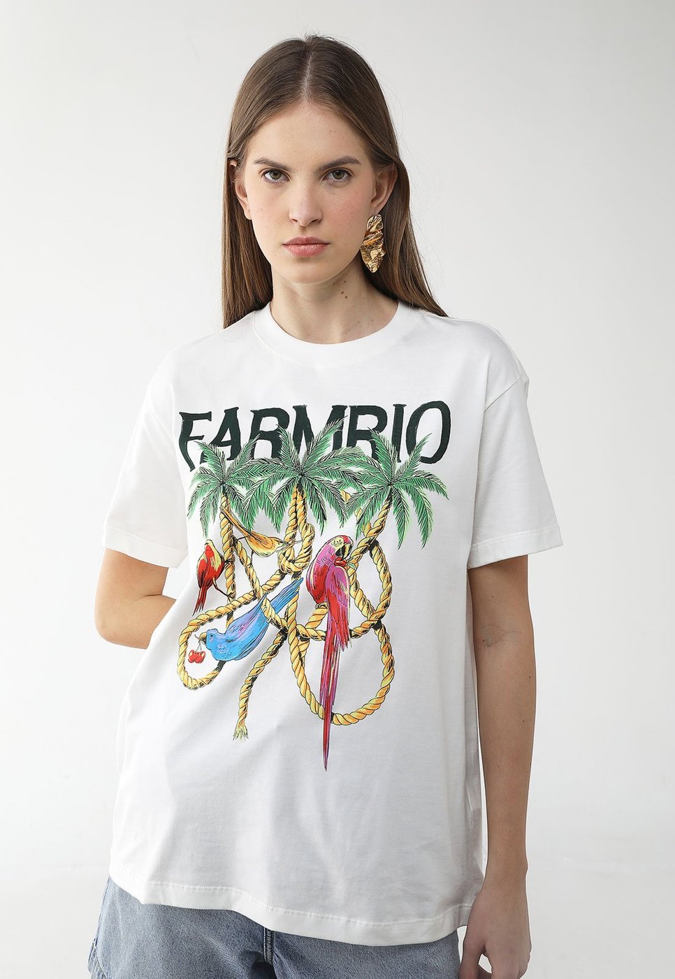 Imagem principal Camiseta Feminina FARM Estampa Tropical Branca branco FARM branco