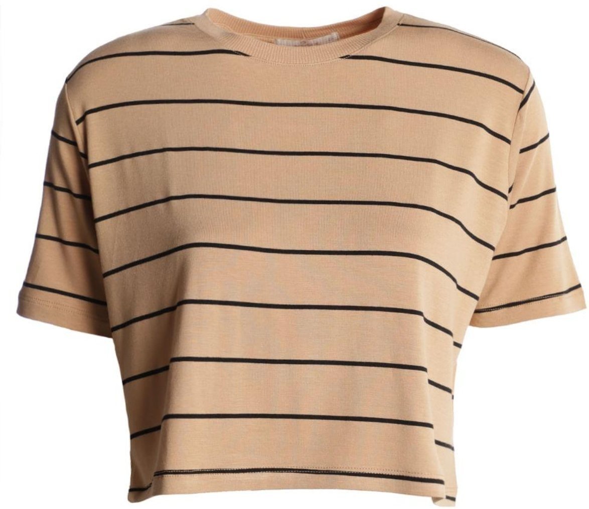 Imagem principal Blusa Cropped Listrada Autentique Feminina CAQUI/CAQUI/PRETO laranja caqui Autentique laranja caqui