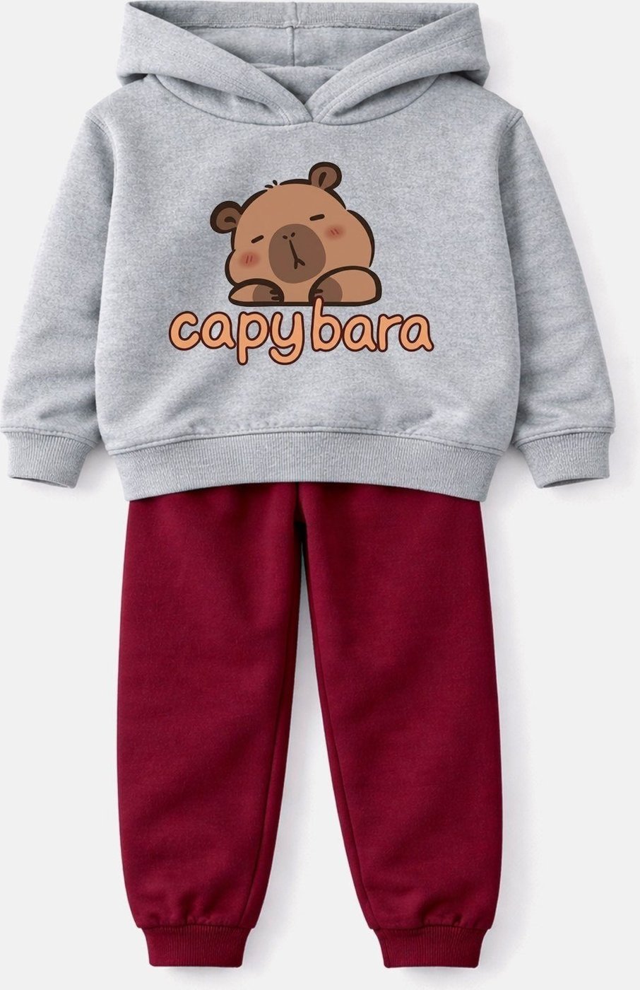 Infantil - Conjunto Moletom Peluciado Capybara - Mescla
