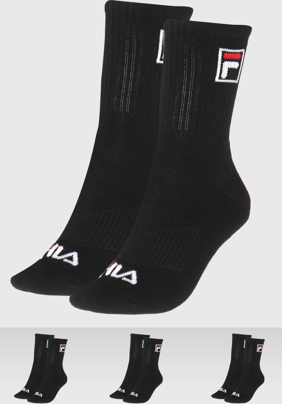 Kit 3pçs Meia Fila Cano Médio Fbox