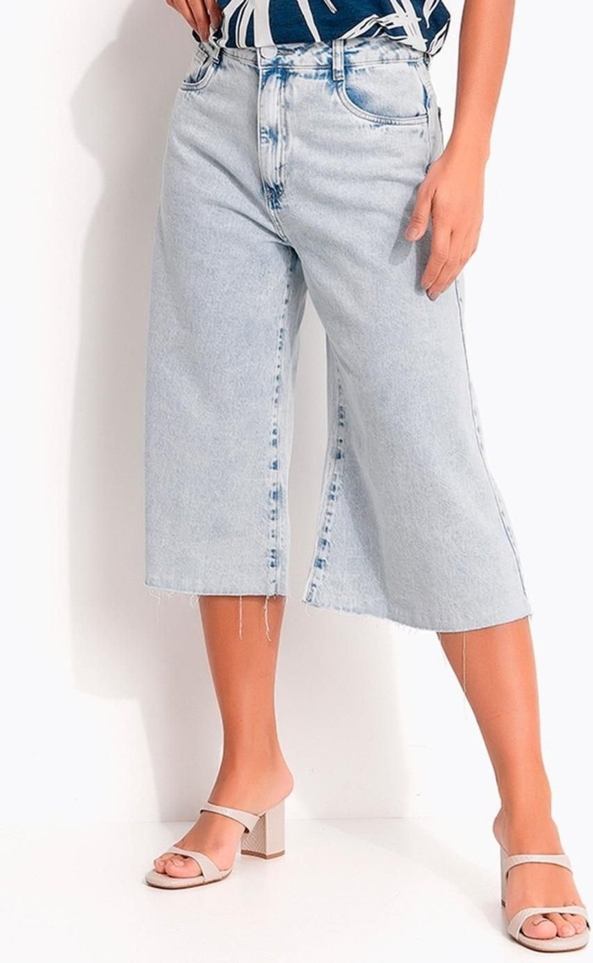 Jorts Em Tecido Sarja Jeans Claro