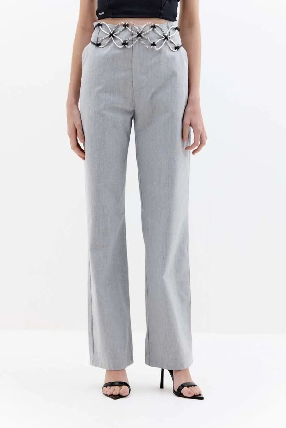 Calça Feminina Alfaiataria Reta Flare Triton Grafite