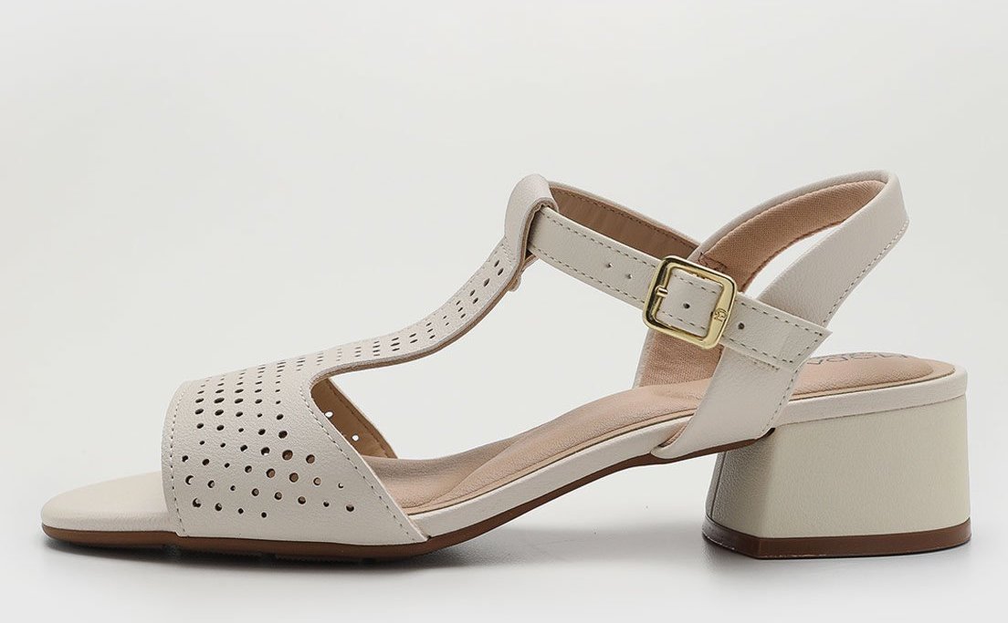 Sandália Feminina Modare Salto Médio Off white