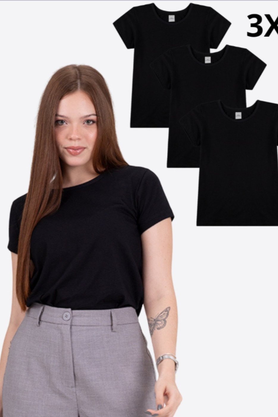 Imagem principal Kit 3 Blusas Básicas Adulto VIDA COSTEIRA branco VIDA COSTEIRA branco