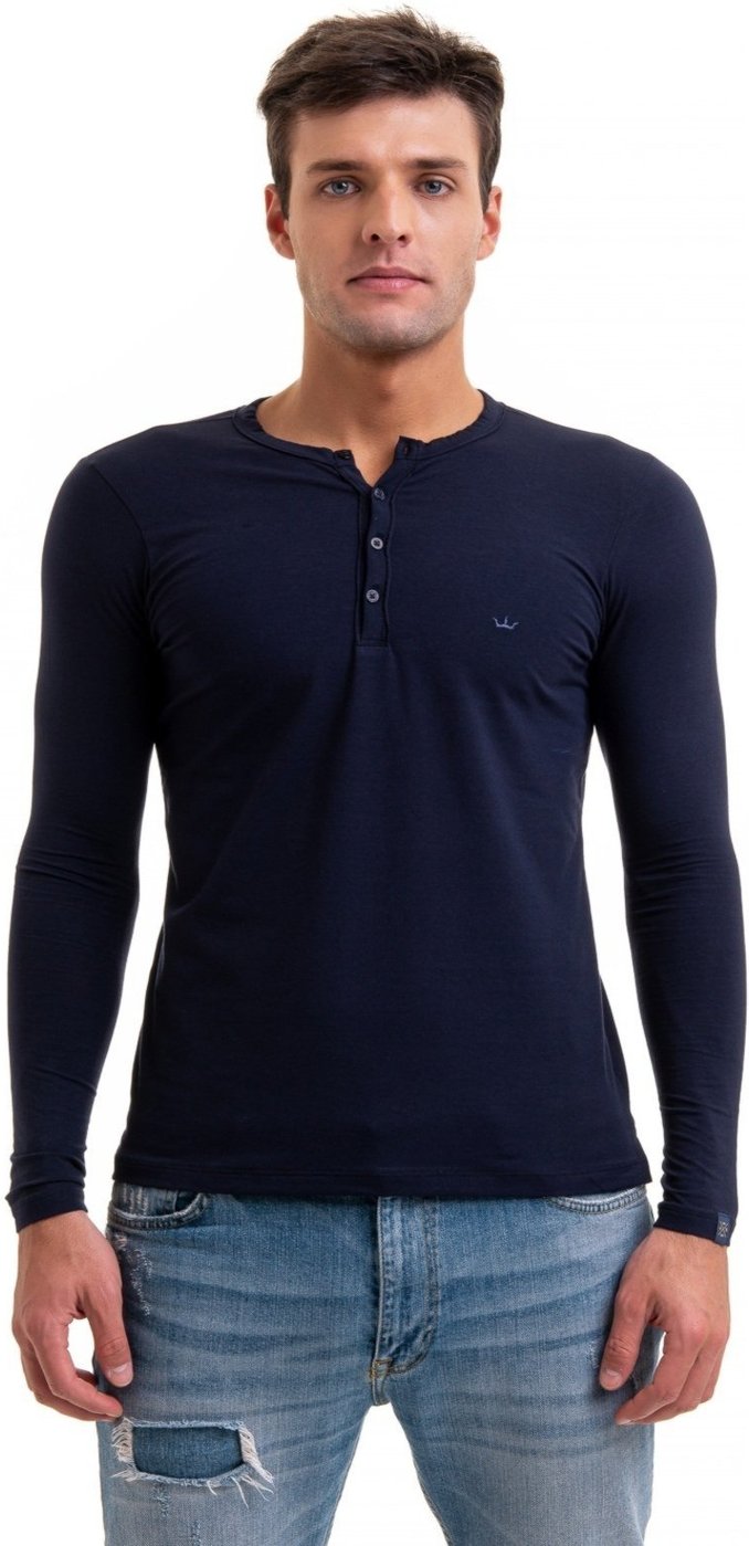 Camiseta Henley Elastano Aburguesia Super Skinny