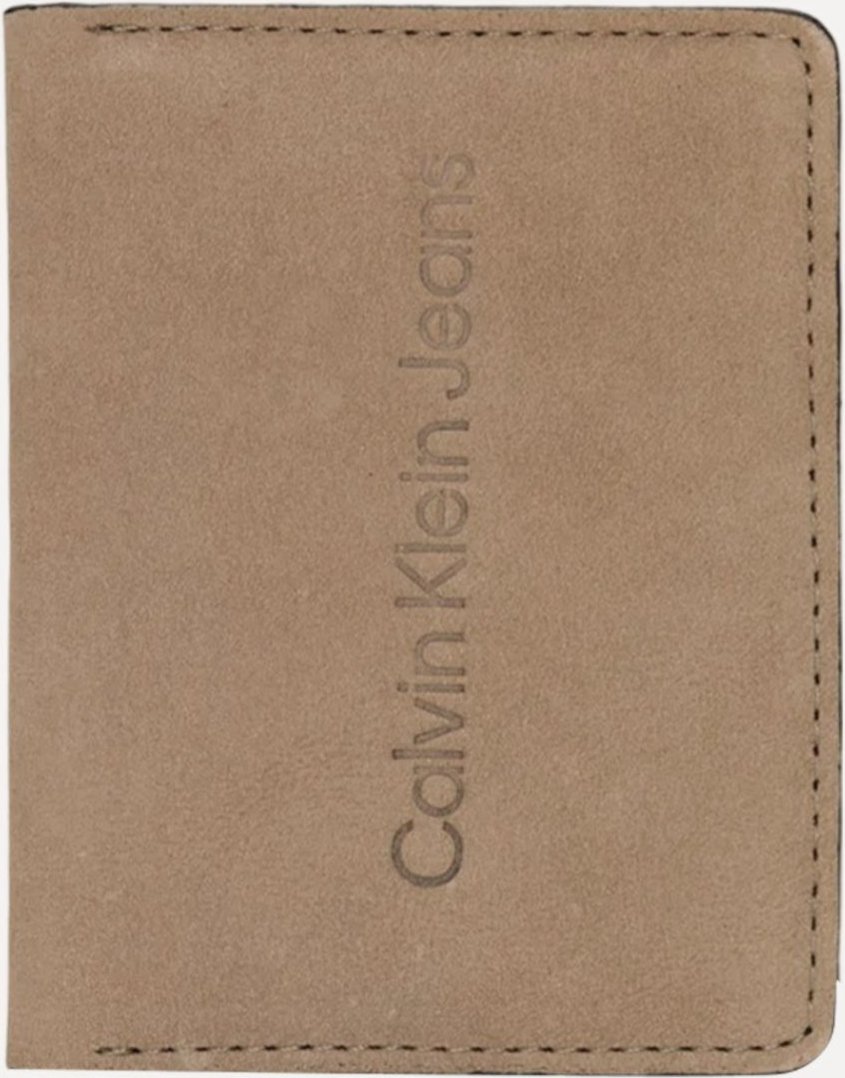 Imagem principal Carteira Calvin Klein Jeans Porta Cartão Nobuck Logo Claro cáqui Calvin Klein cáqui