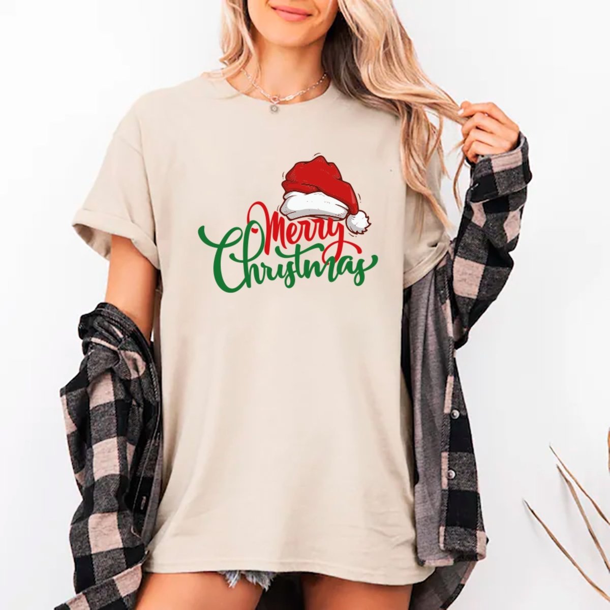 Imagem principal Camiseta Ousy Oversized Merry Christmas Estampa Natalina Unissex Off White off-white white ousy off-white white