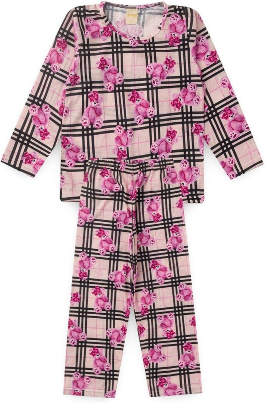 Imagem principal Pijama Menina Longo Xadrez Molekada rosa Molekada rosa