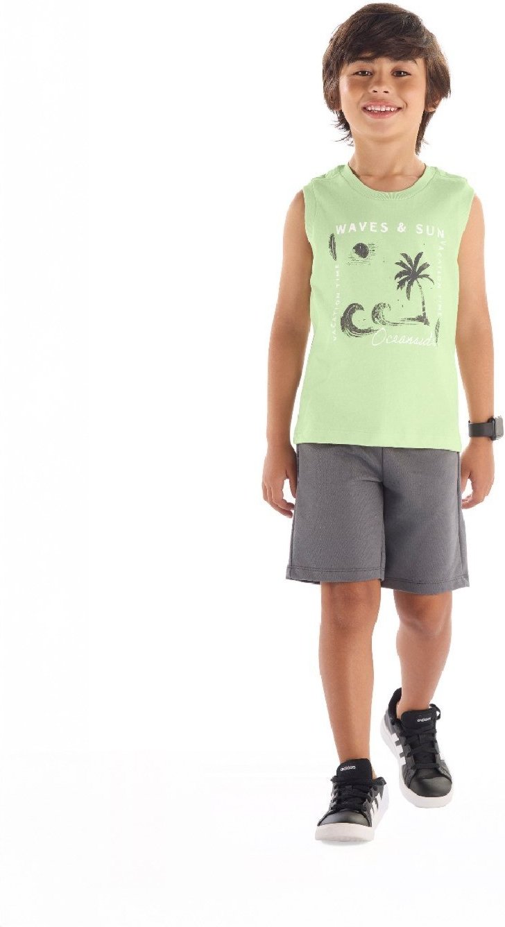 Imagem principal Infantil - Conjunto Regata Estampada Bermuda Quimby branco Quimby branco