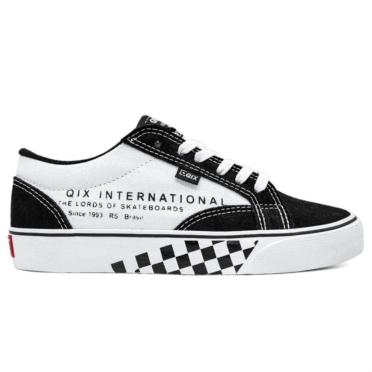 Imagem principal Tênis Qix DT Vulcanizado Unissex Preto Camurça branco Qix branco