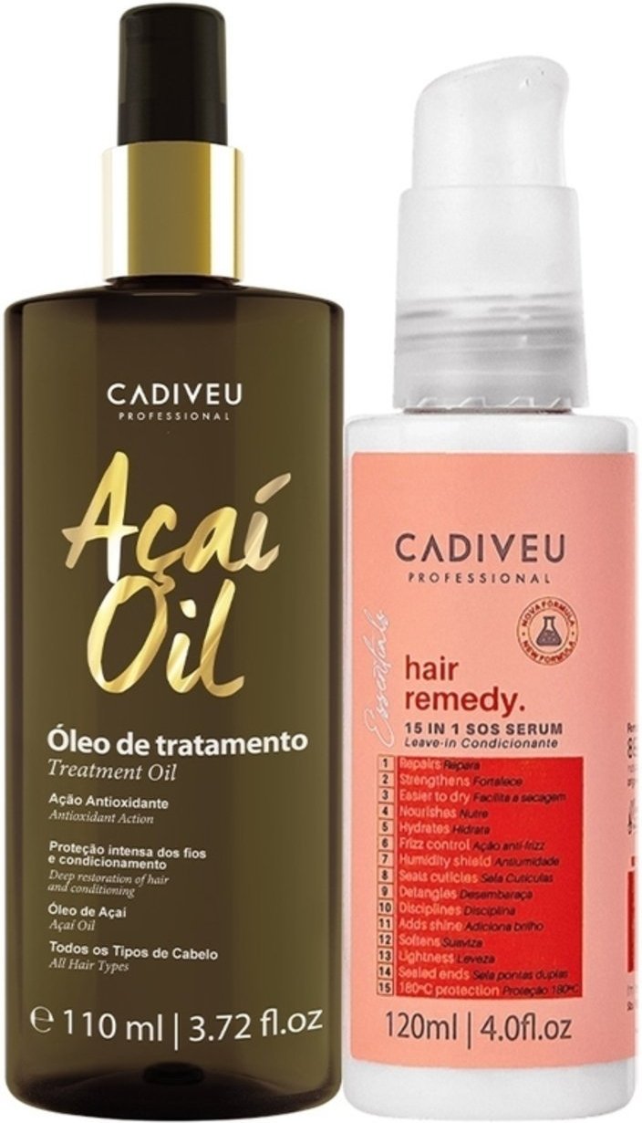 Kit Cadiveu Professional Essentials Hair Remedy Leave-in Sérum e Açaí Oil 110 (2 produtos)