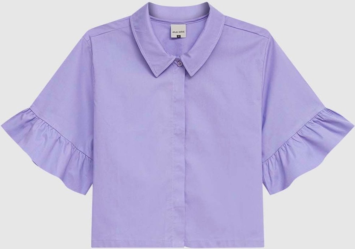 Imagem principal Camisa Cropped Feminina Manga Com Babado Em Tricoline Malwee roxo Malwee roxo