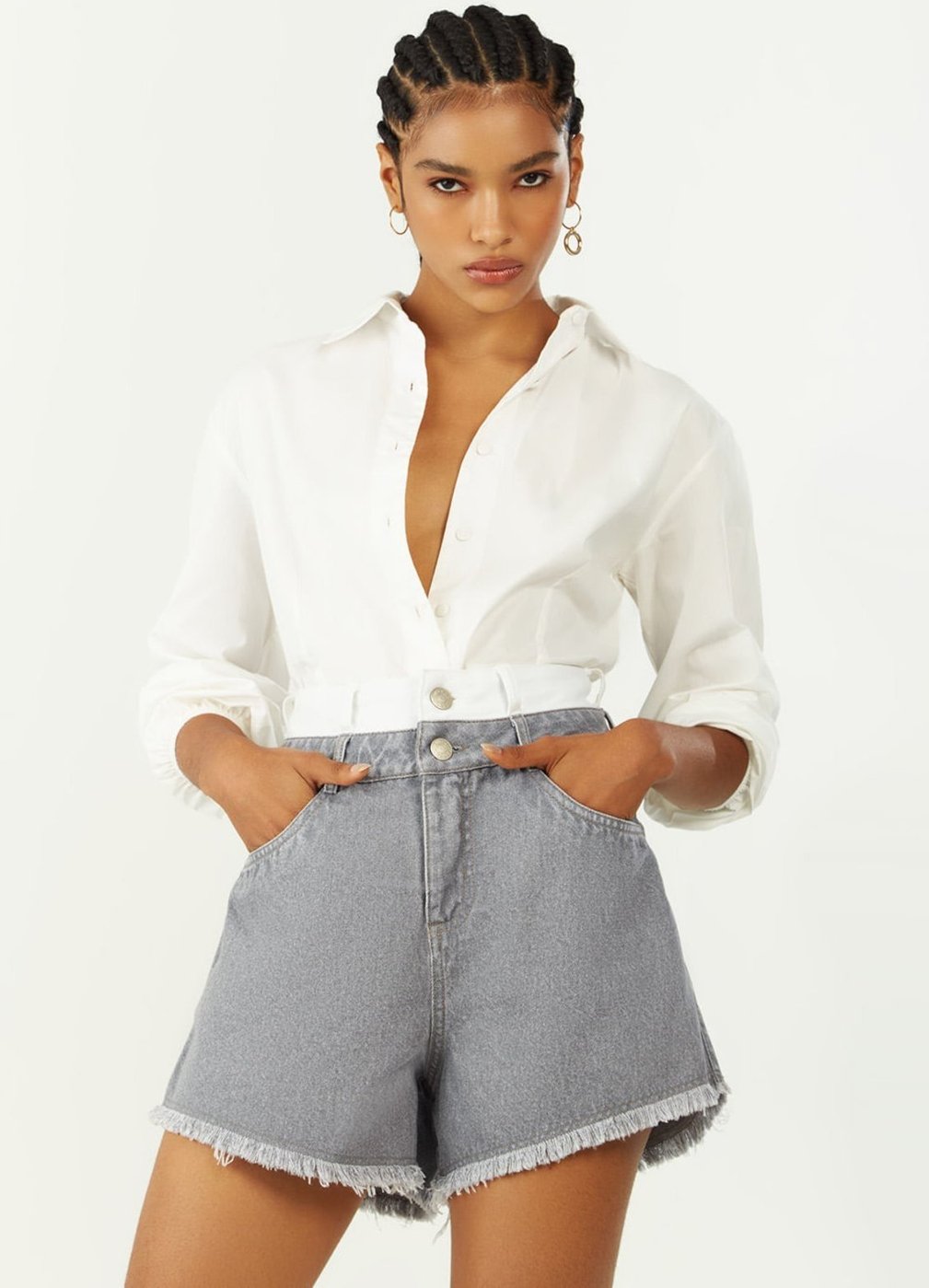 Imagem principal Shorts Zinco Reto Alta azul Zinco azul