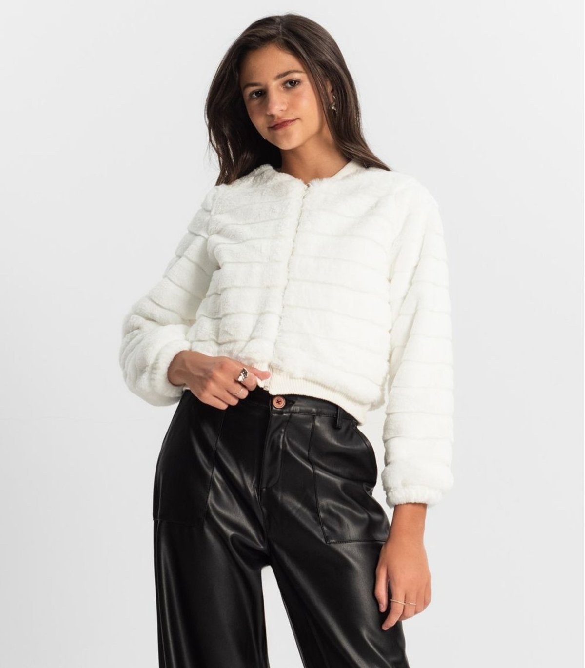 Infantil - Jaqueta Juvenil Feminina Com Pelo Minty