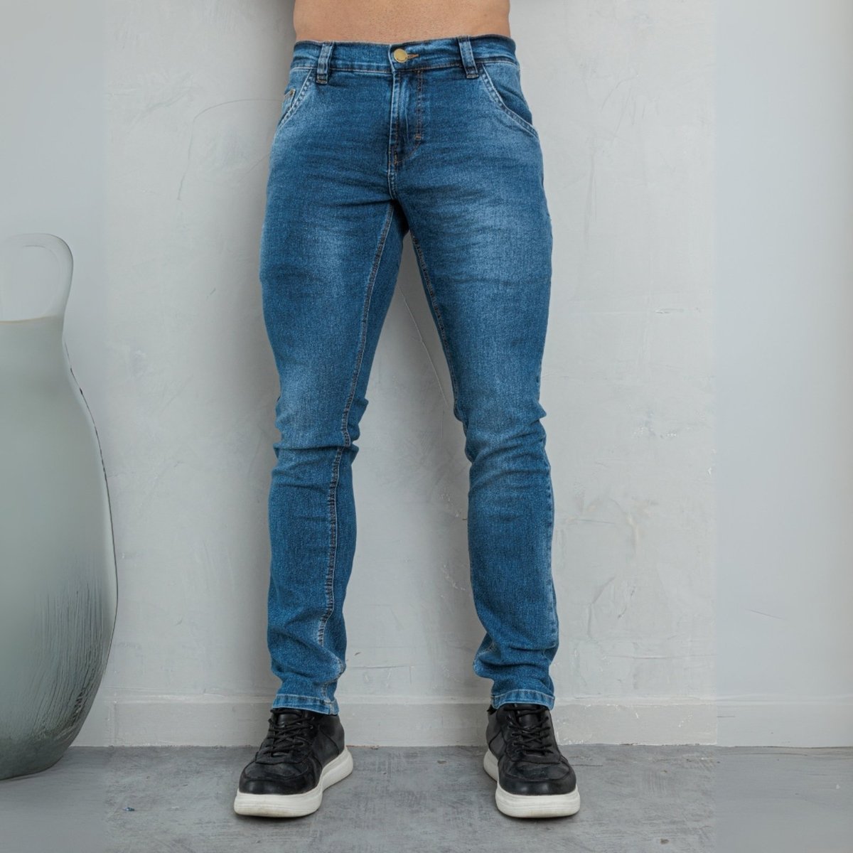 Calça Jeans Reta Cós Bordado Masculina Revanche Jubrique