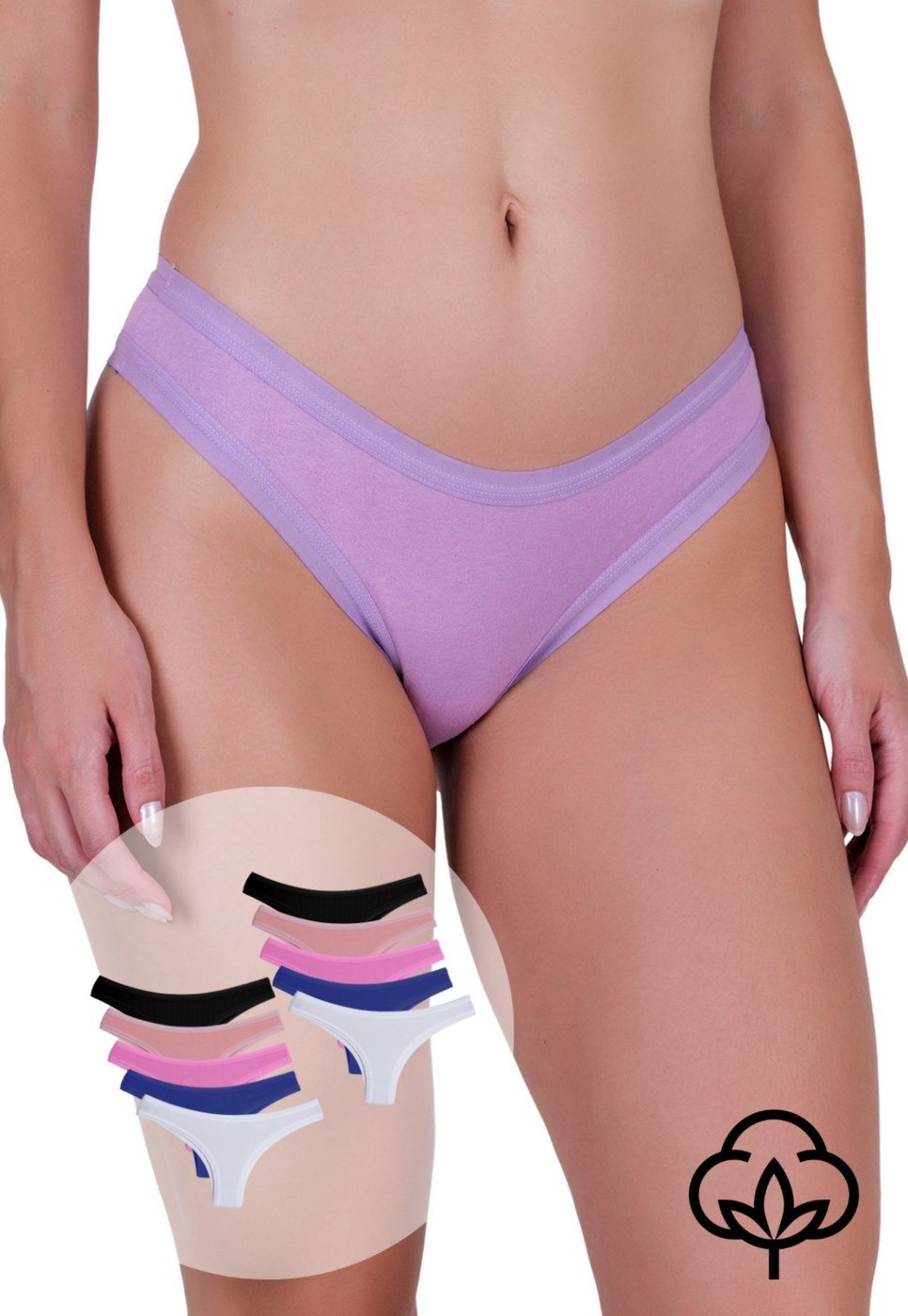 Kit 10 Calcinhas Femininas Algodão Confortável Elástico Aberto Não Marca