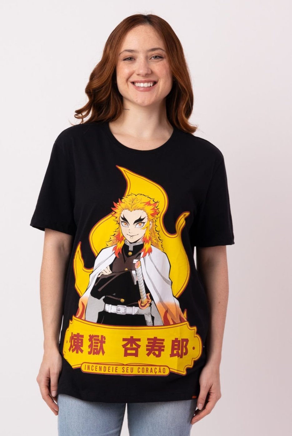 Camiseta Demon Slayer Kyojuro Hashira da Chama Rengoku Camiseta Demon Slayer Kyojuro Hashira da Chama Rengoku