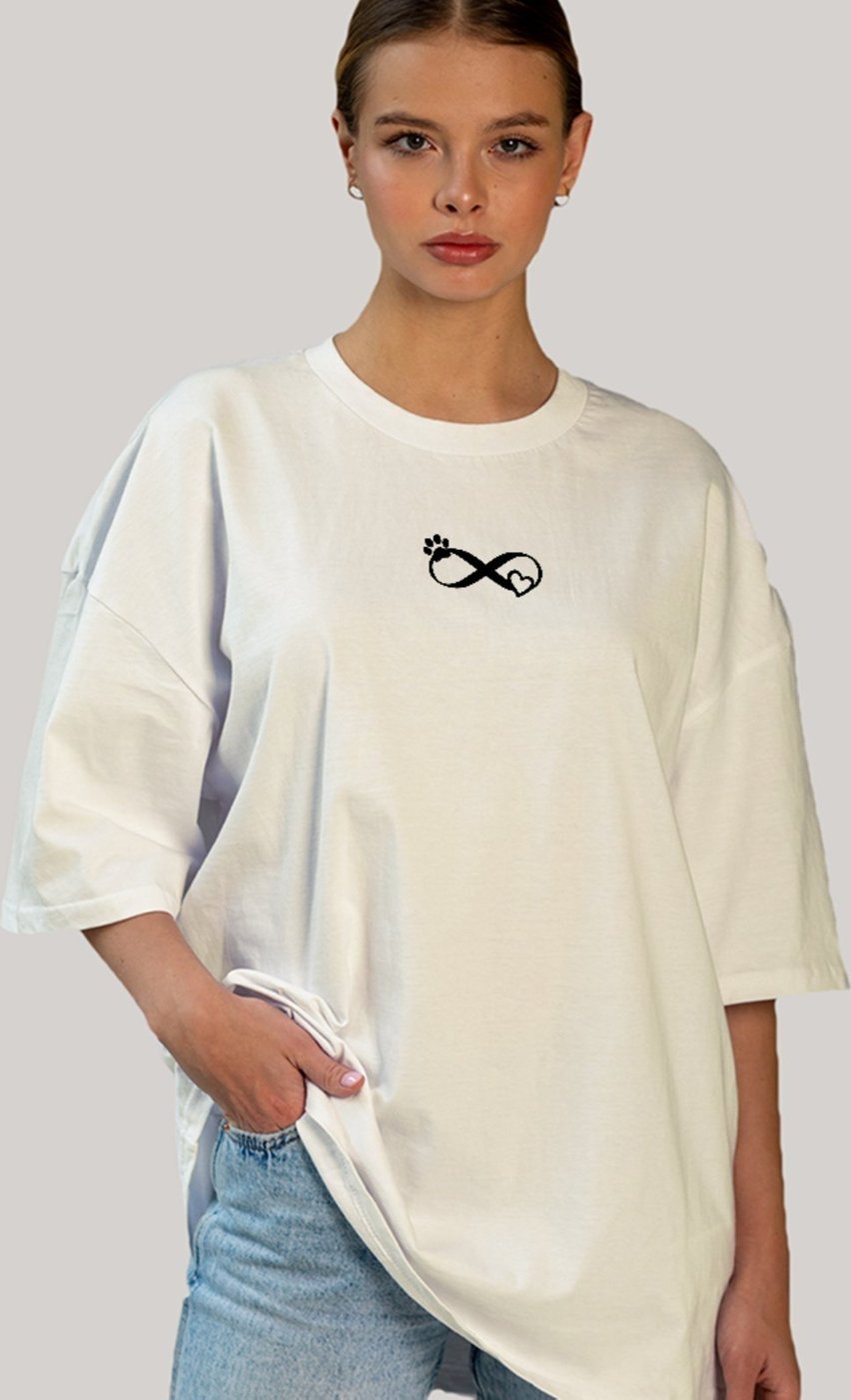 Imagem principal Camiseta Ousy Infinito Amor Aos Pets Oversized Feminina Off White off-white white ousy off-white white