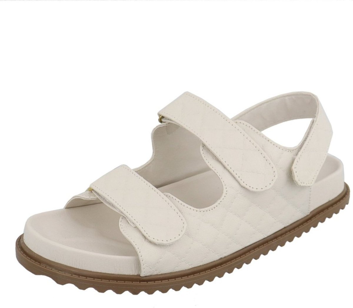 Sandália Papete Feminina Paula B Em Matelassê Palmilha Confort Off White