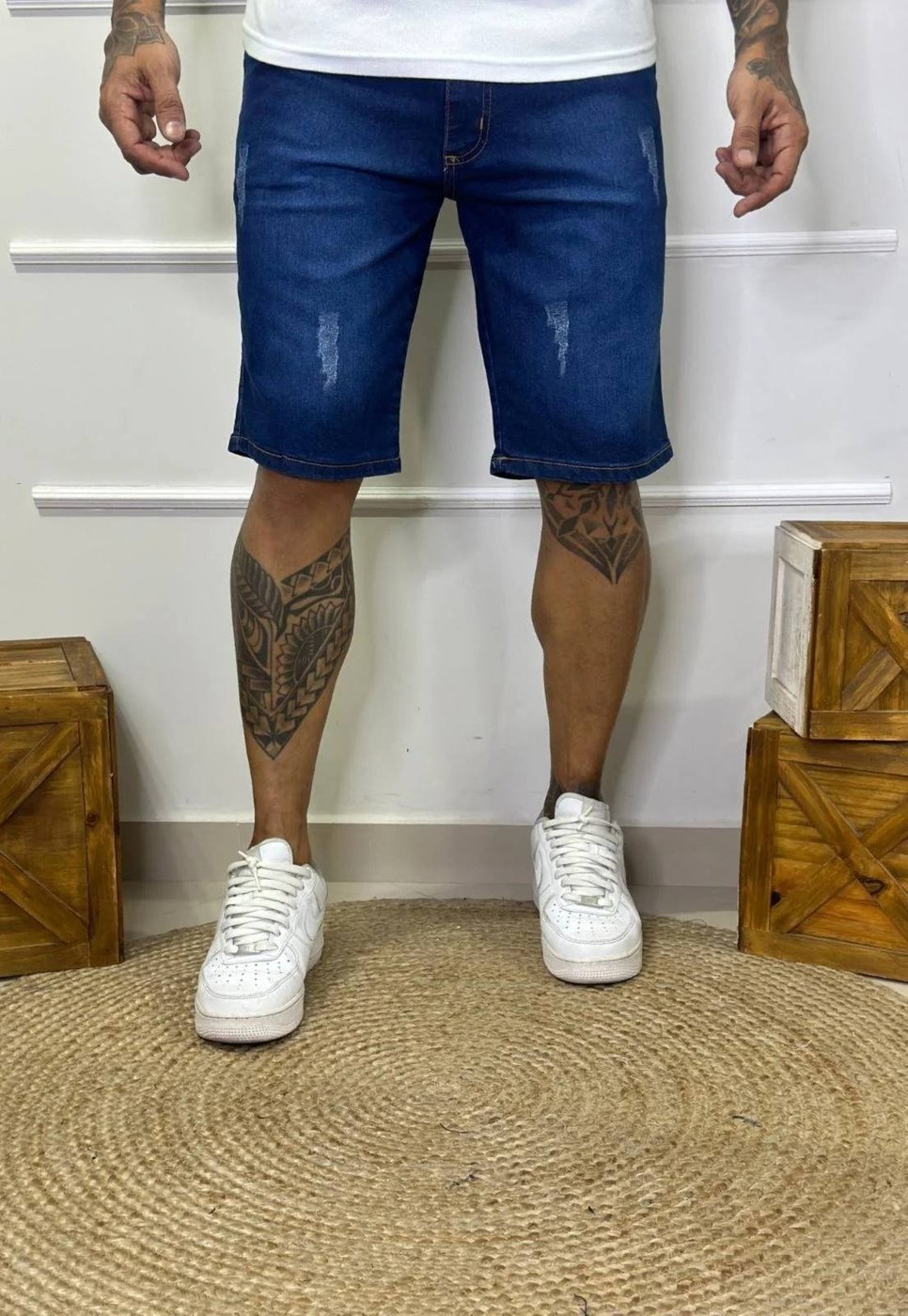 Bermuda Jeans Masculina Slim Tradicional