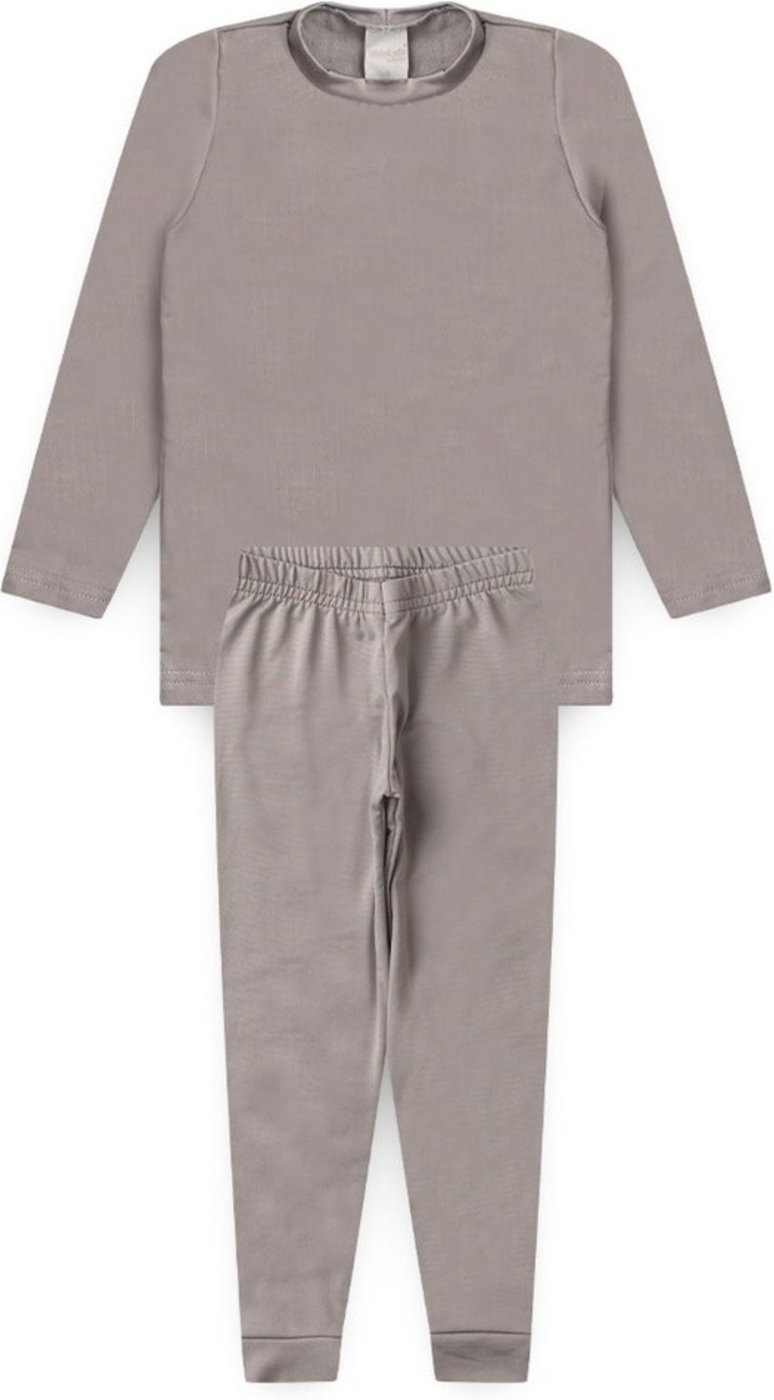 Infantil - Conjunto Inverno Segunda Pele Unissex Grafite Blusa e Calça