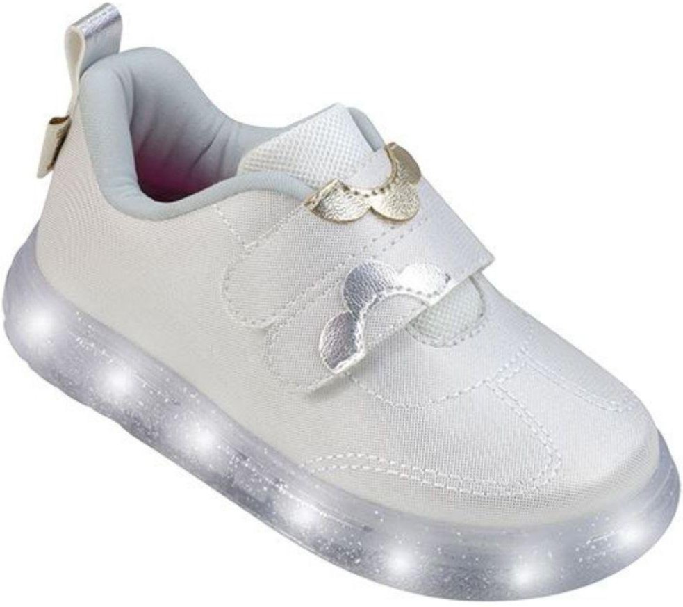 Infantil - Tênis Led Menina Pampili 23 Off-white