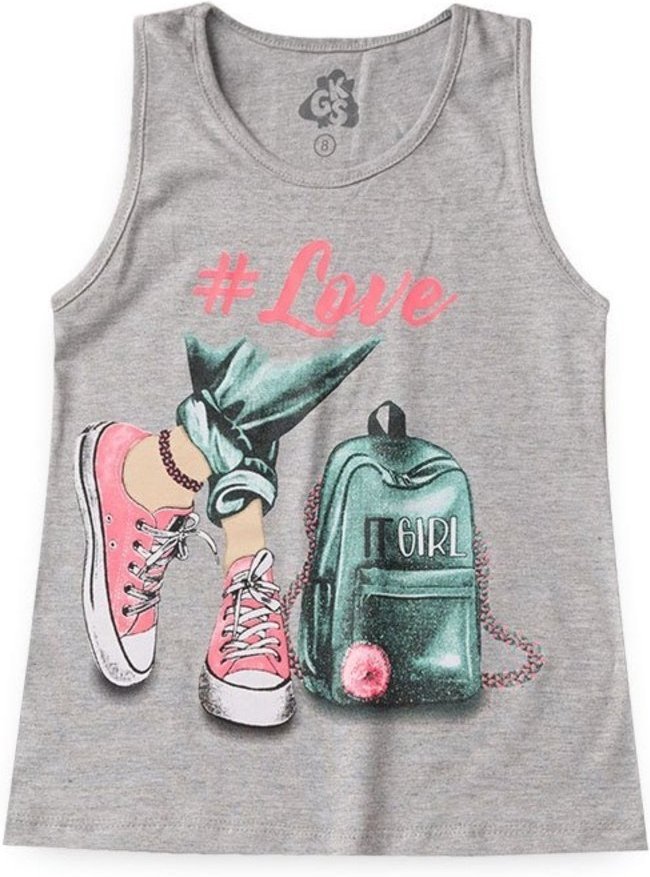 Infantil - Conjunto para Menina Regata Love e Shorts