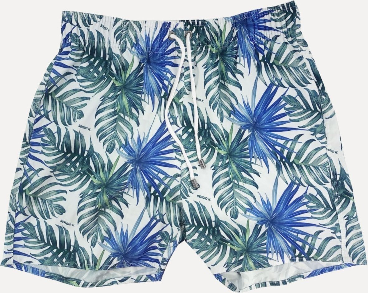 Short Sergio K Masculino Beachwear Folhagem Palm