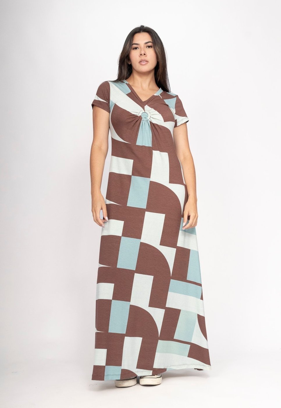 Vestido CabanaFree Coema Longo Malha Detalhe no Busto Santa Rosa do Tocantins