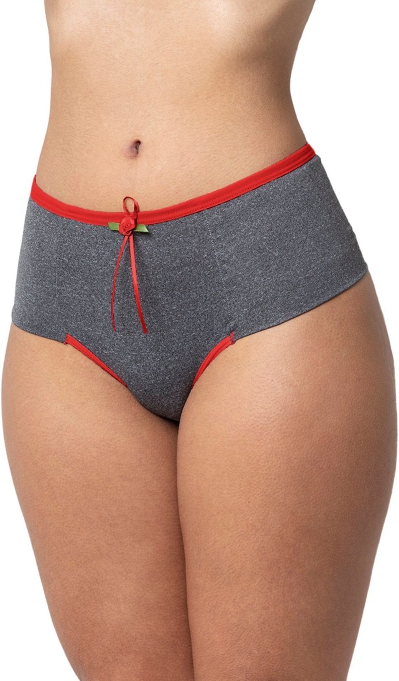 Imagem principal Calcinha Gabi Lingerie de Algodão Mescla Calça Modelagem Cintura Alta perfeita para o seu corpo Cereja vermelho Gabi Lingerie vermelho